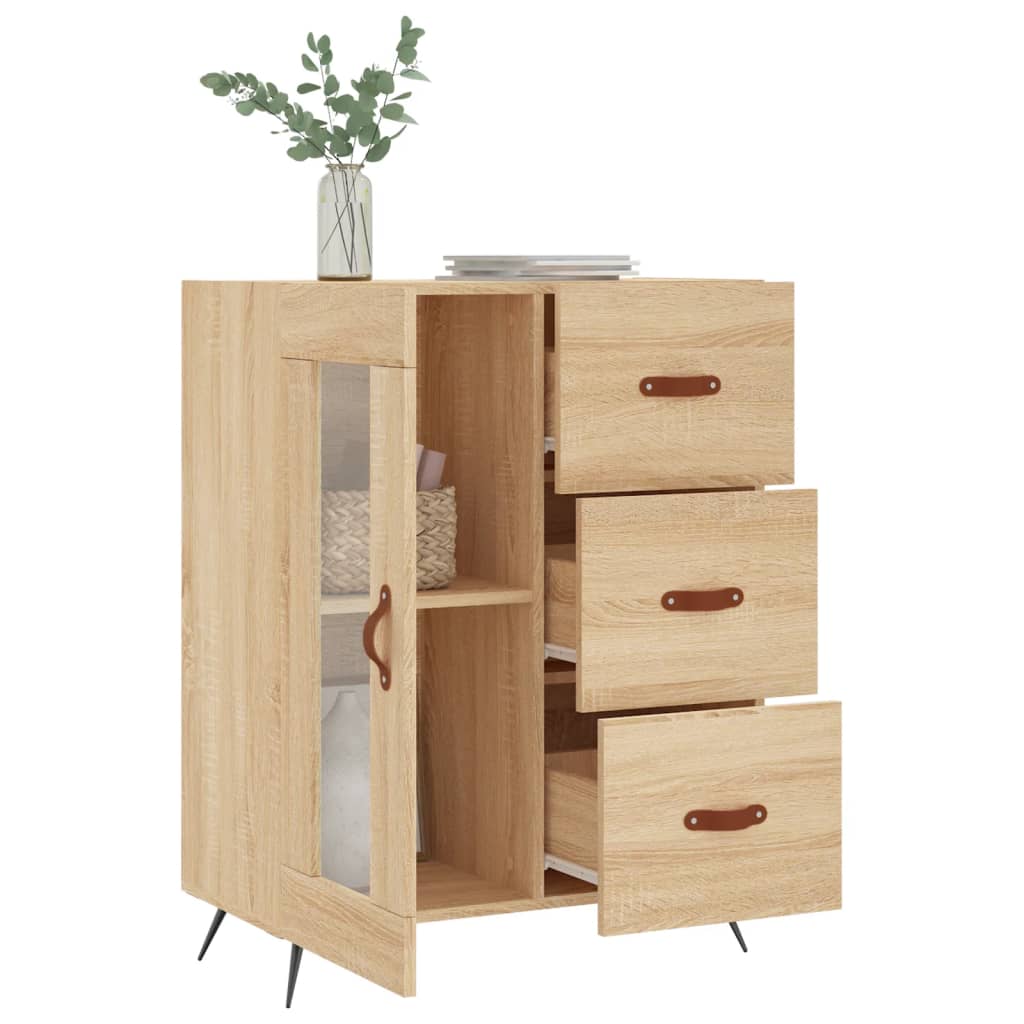 Dressoir 69,5x34x90 cm bewerkt hout eikenkleurig