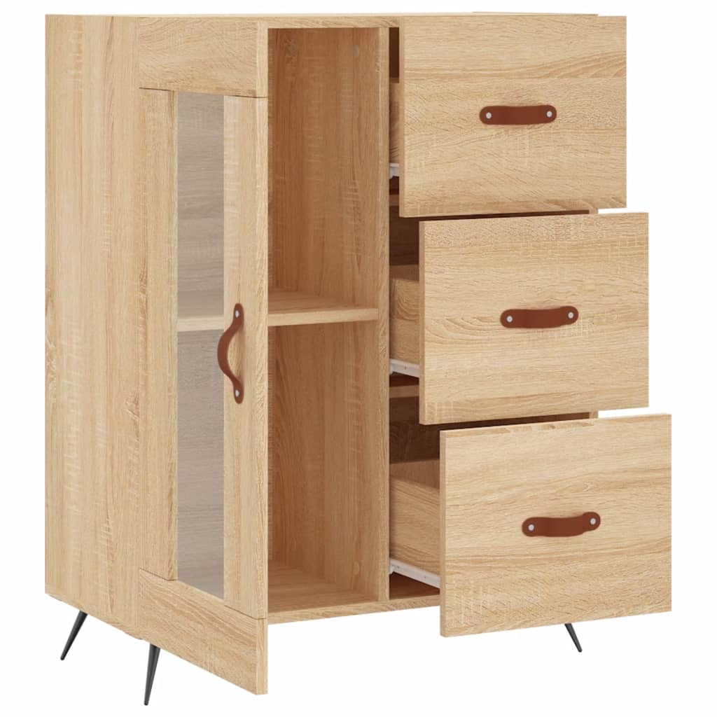 Dressoir 69,5x34x90 cm bewerkt hout eikenkleurig