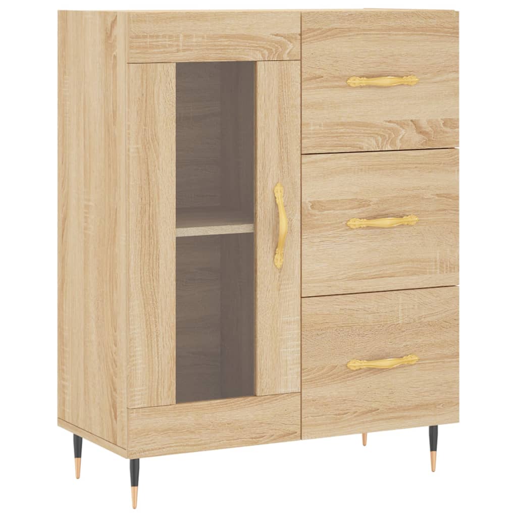 Dressoir 69,5x34x90 cm bewerkt hout eikenkleurig