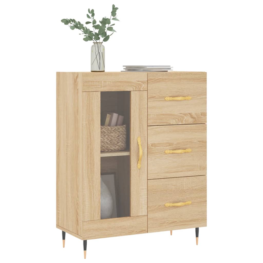 Dressoir 69,5x34x90 cm bewerkt hout eikenkleurig