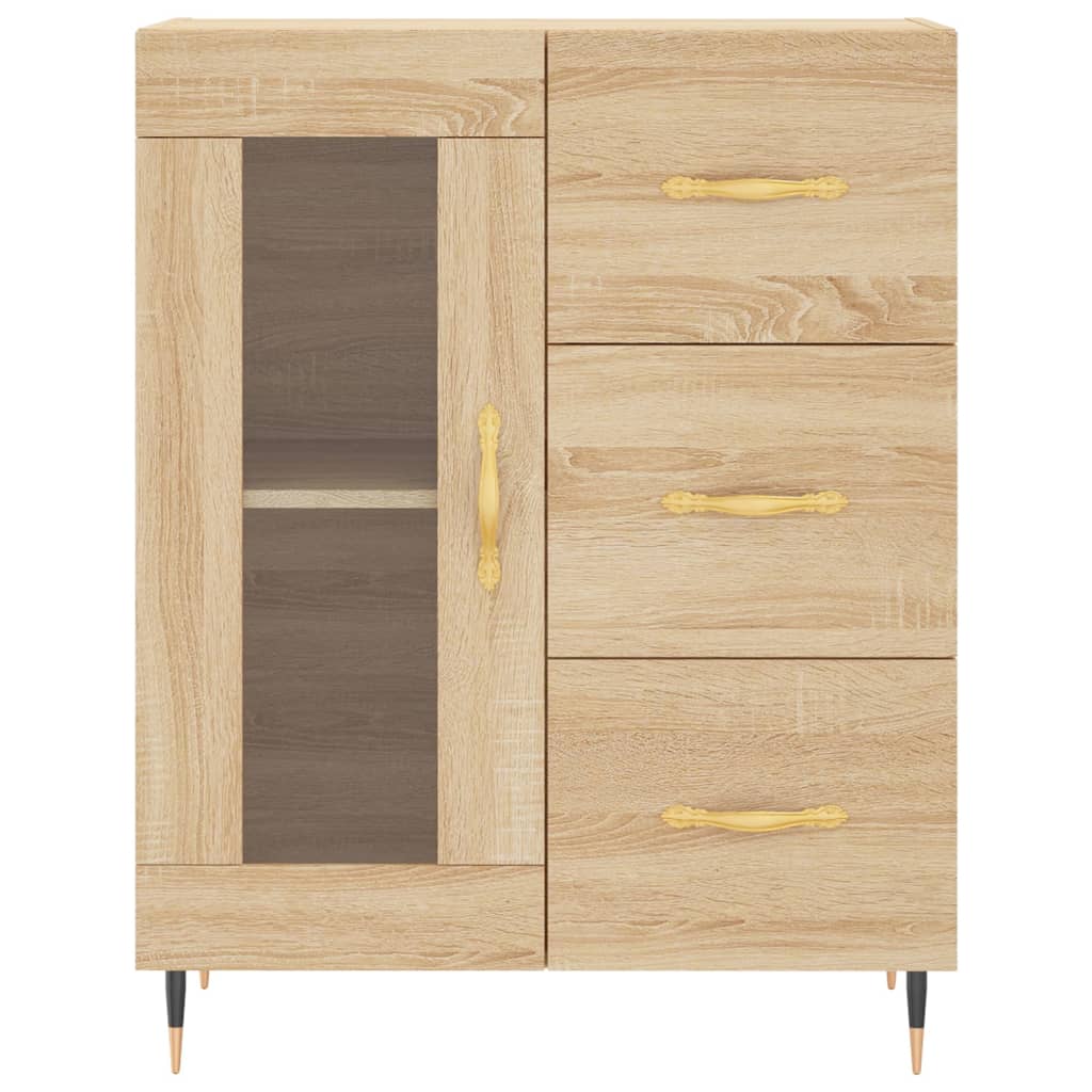 Dressoir 69,5x34x90 cm bewerkt hout eikenkleurig