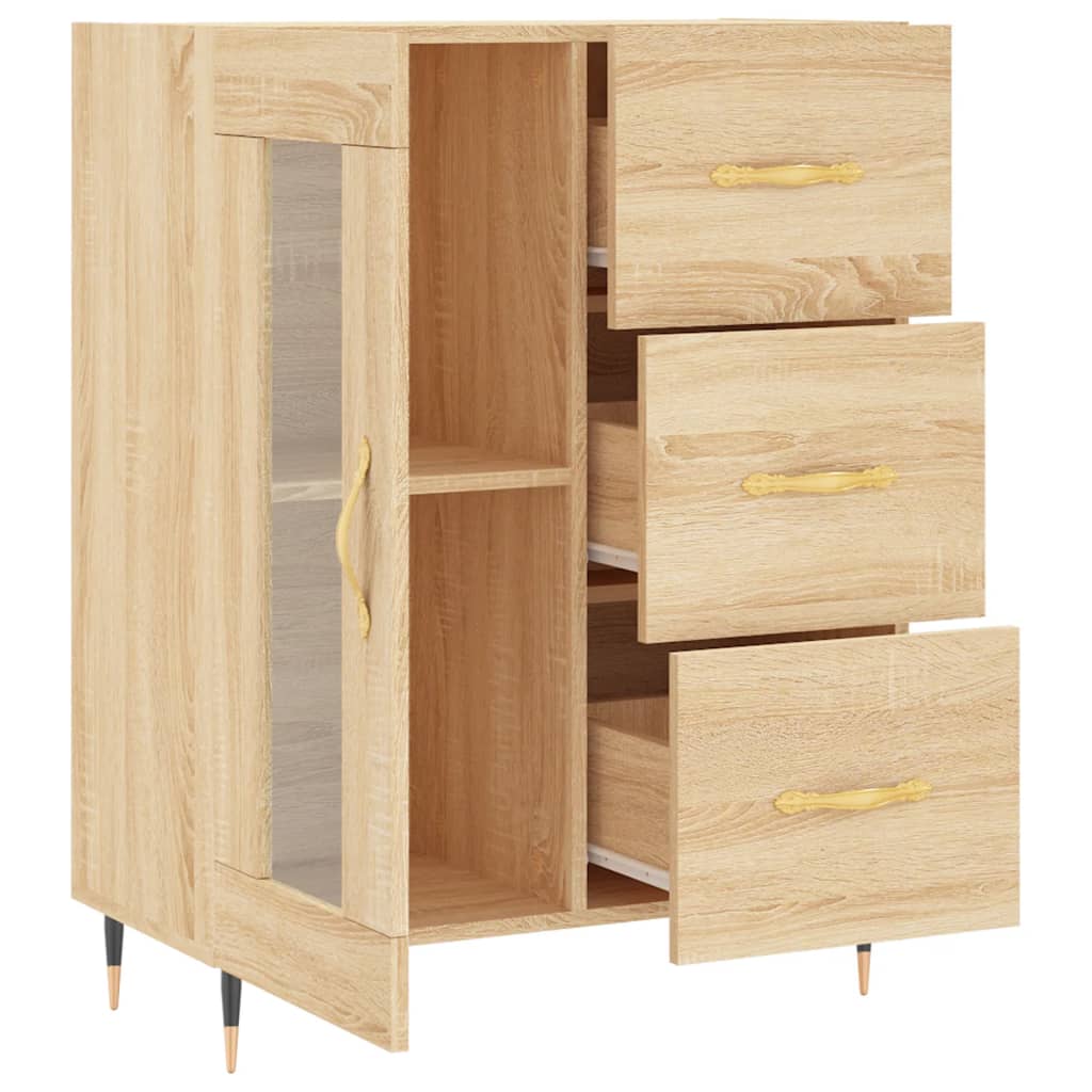 Dressoir 69,5x34x90 cm bewerkt hout eikenkleurig