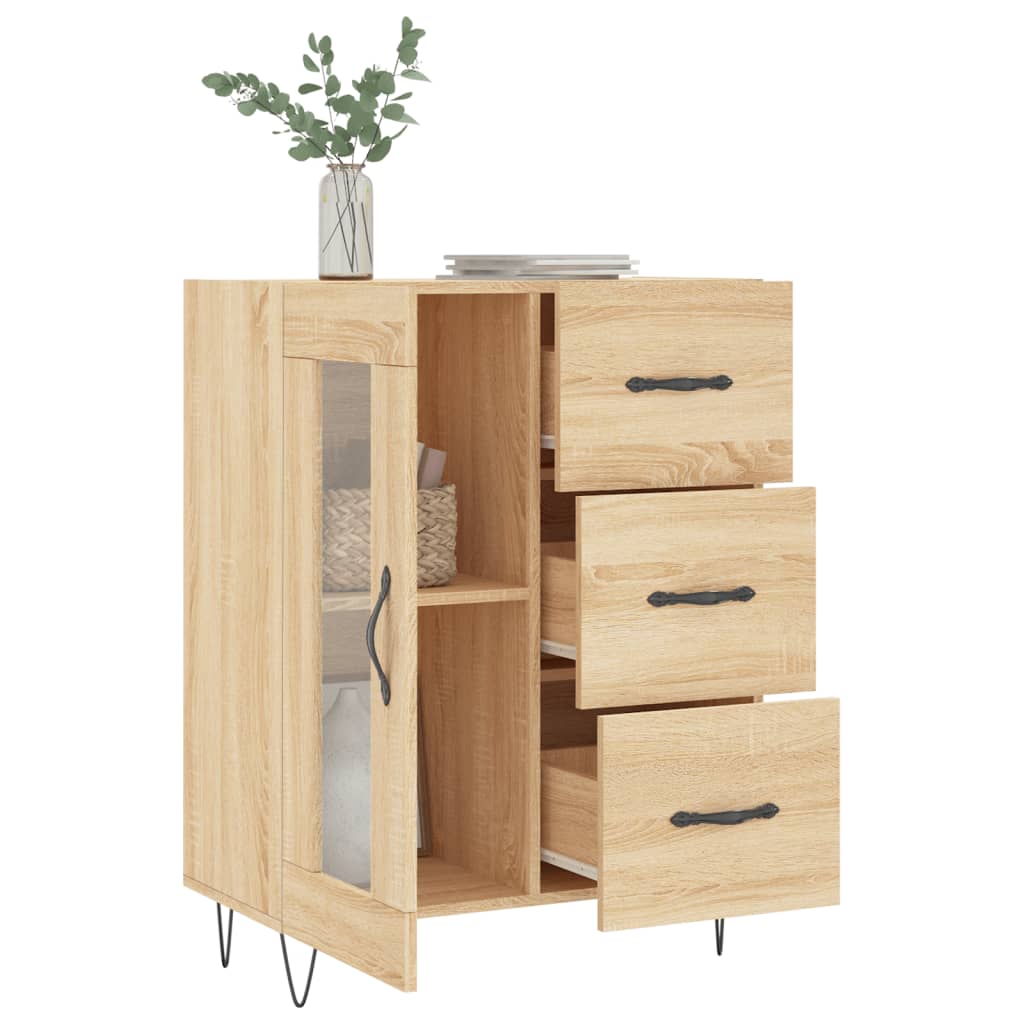 Dressoir 69,5x34x90 cm bewerkt hout bruin eikenkleur