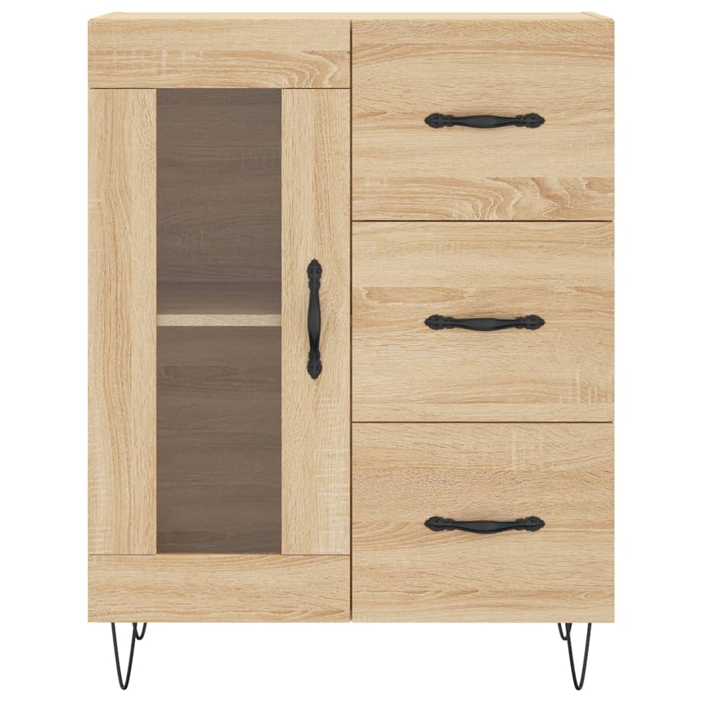 Dressoir 69,5x34x90 cm bewerkt hout bruin eikenkleur