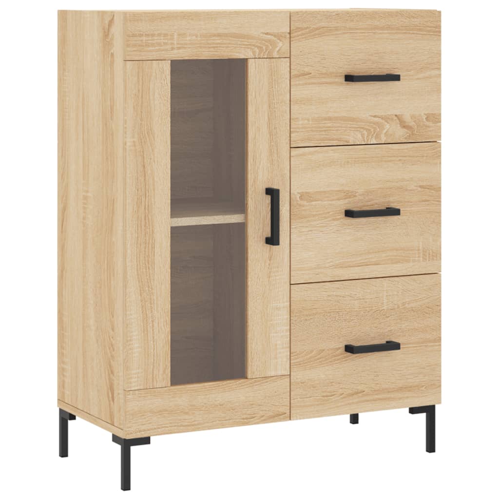 Dressoir 69,5x34x90 cm bewerkt hout bruin eikenkleur