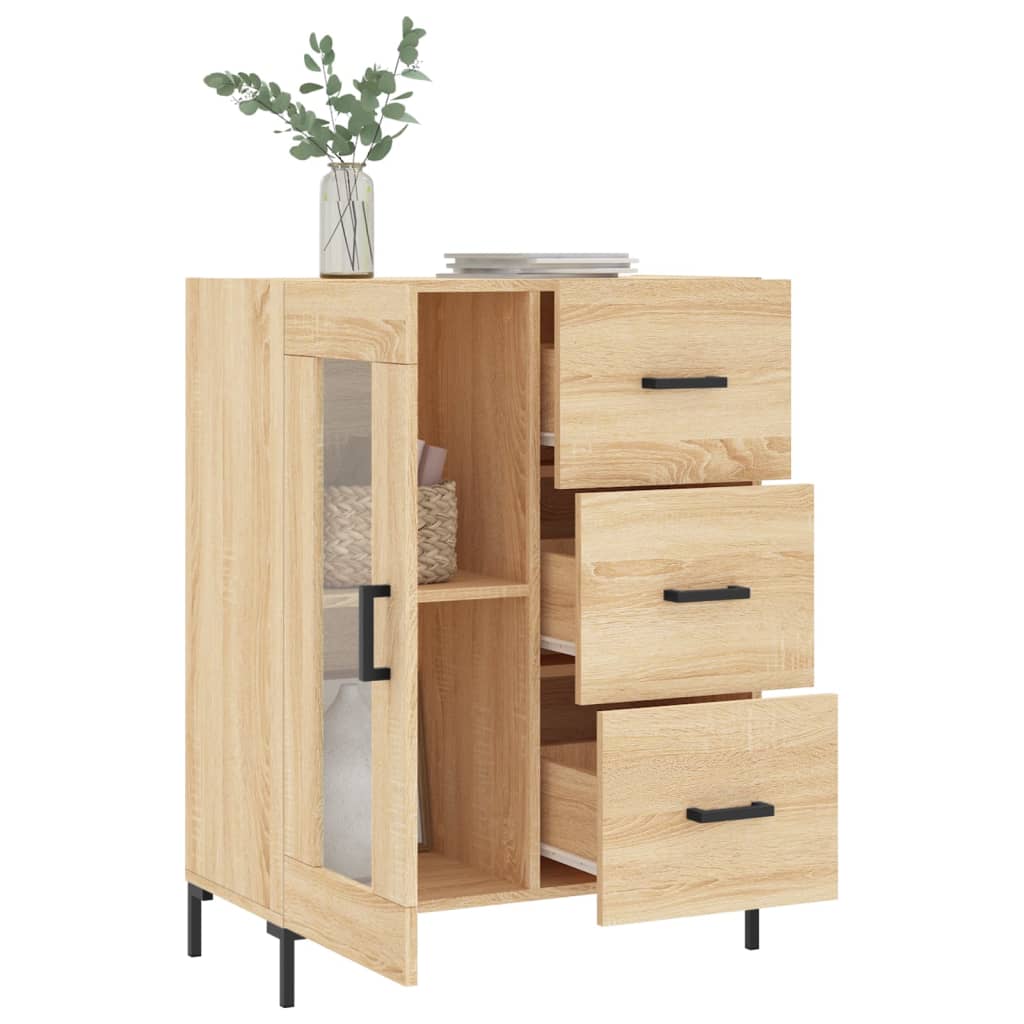 Dressoir 69,5x34x90 cm bewerkt hout bruin eikenkleur