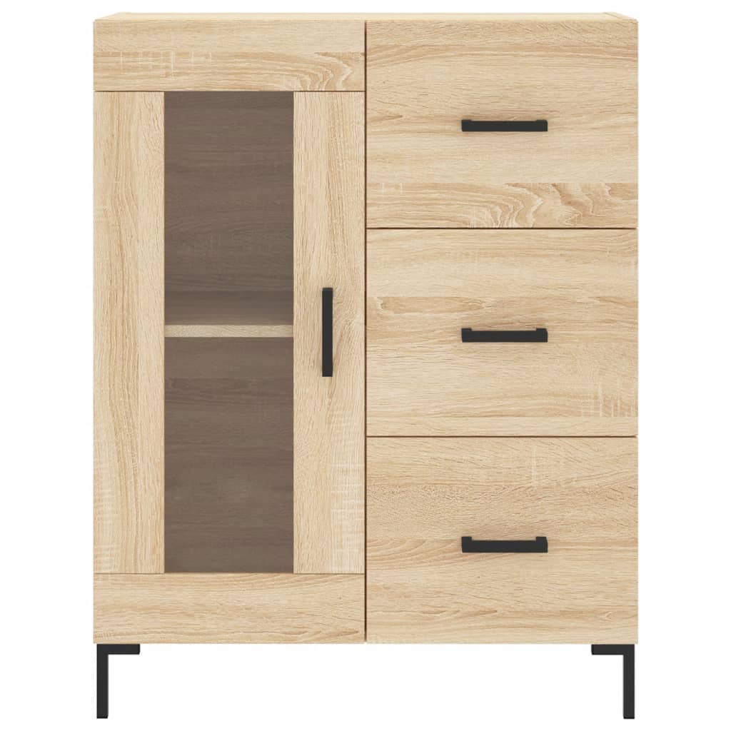 Dressoir 69,5x34x90 cm bewerkt hout bruin eikenkleur