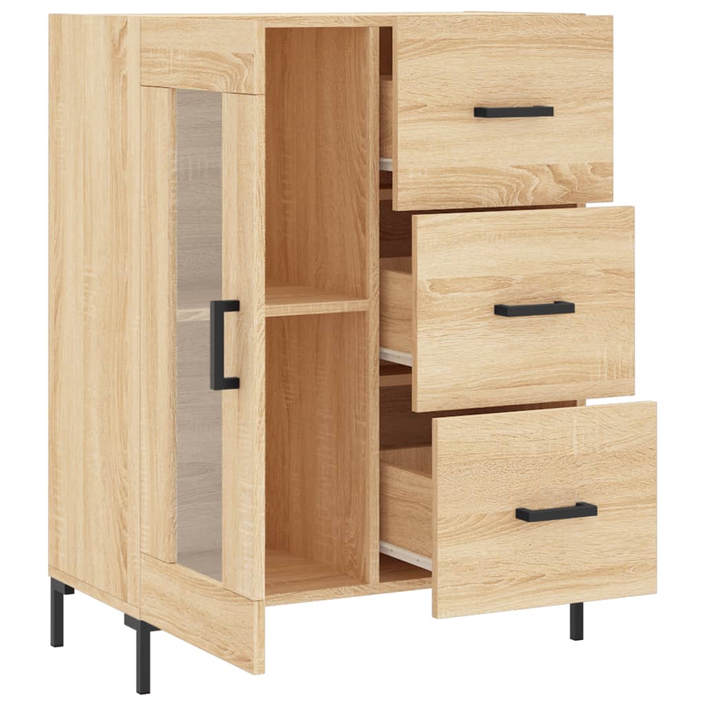 Dressoir 69,5x34x90 cm bewerkt hout bruin eikenkleur