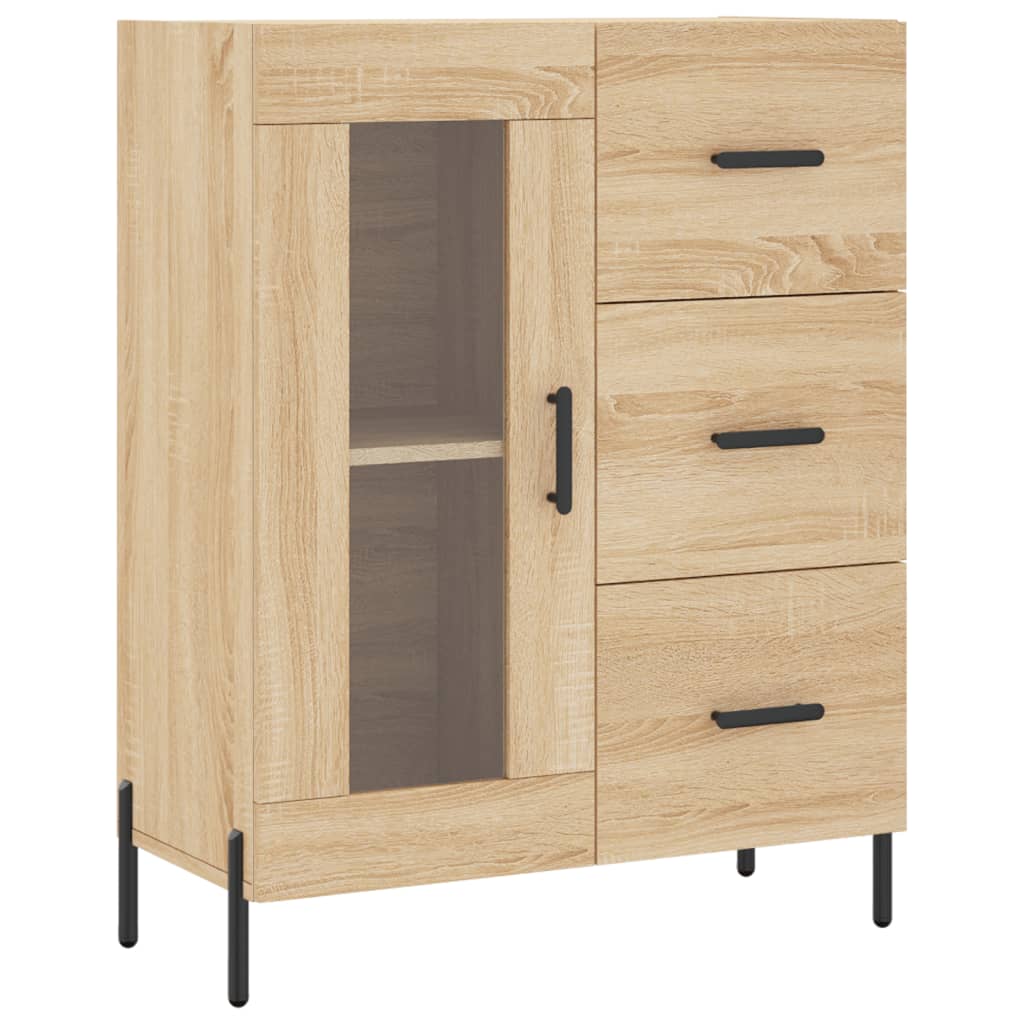 Dressoir 69,5x34x90 cm bewerkt hout bruin eikenkleur