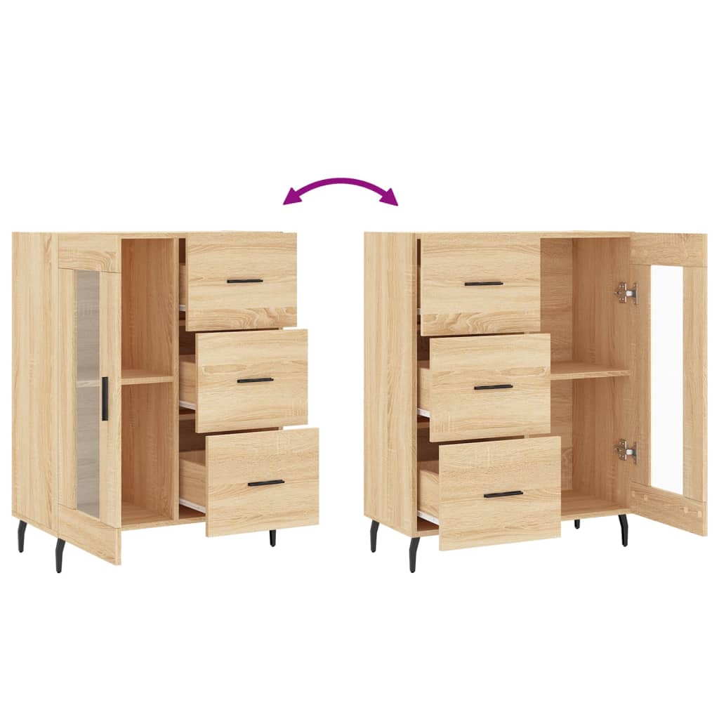 Dressoir 69,5x34x90 cm bewerkt hout eikenkleurig