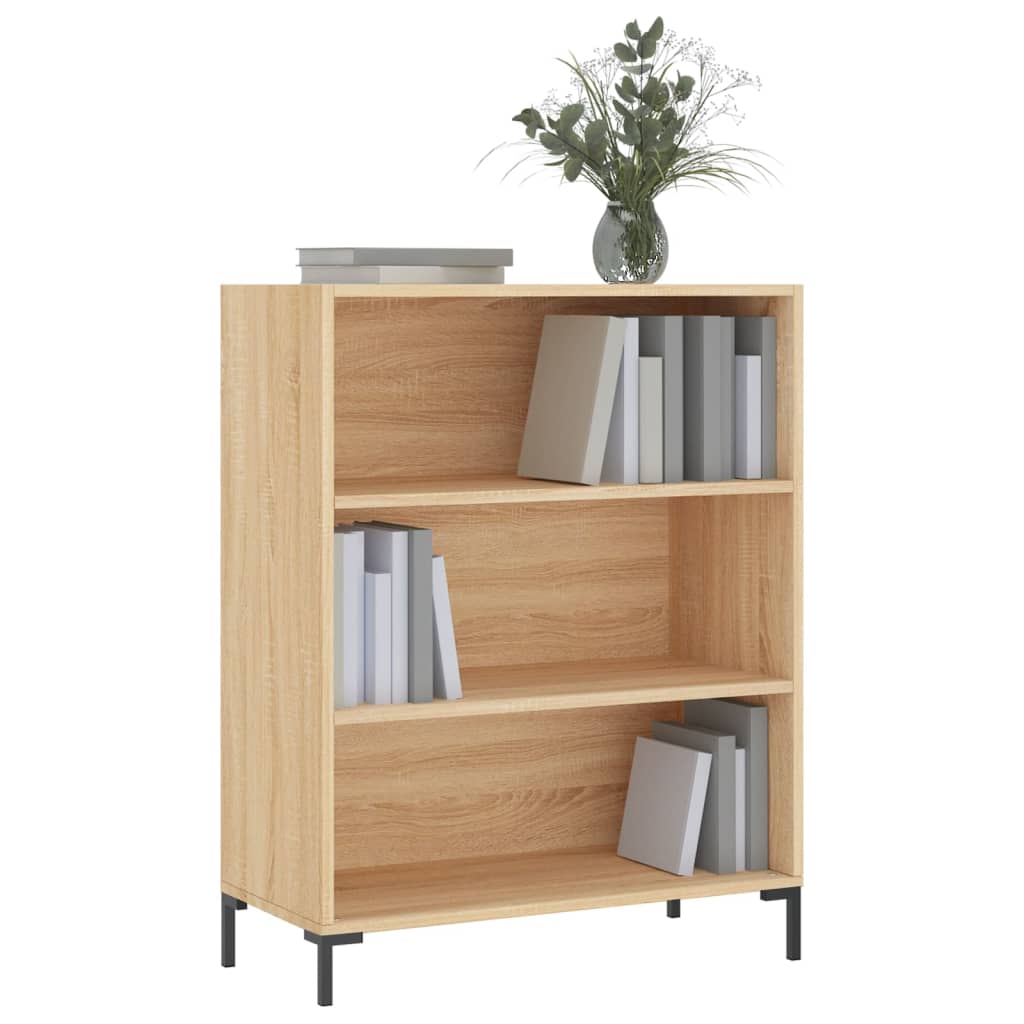 Boekenkast 69,5x32,5x90 cm bewerkt hout eikenkleurig