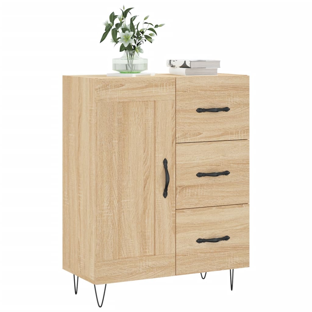 Dressoir 69,5x34x90 cm bewerkt hout eikenkleurig