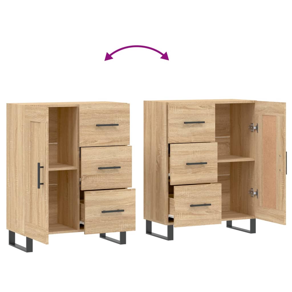 Dressoir 69,5x34x90 cm bewerkt hout eikenkleurig