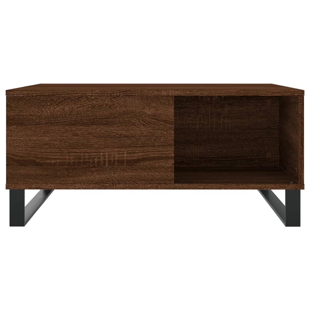 Salontafel 80x80x36,5 cm bewerkt hout bruin eikenkleur