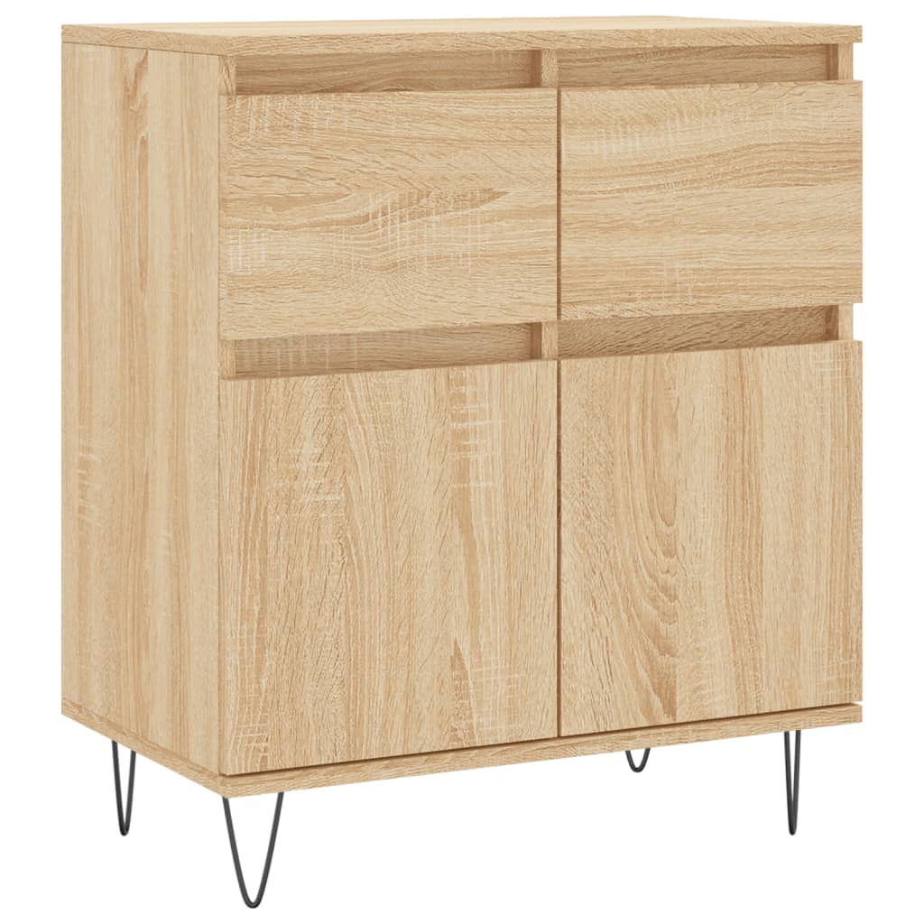 Dressoir 60x35x70 cm bewerkt hout bruin eikenkleur