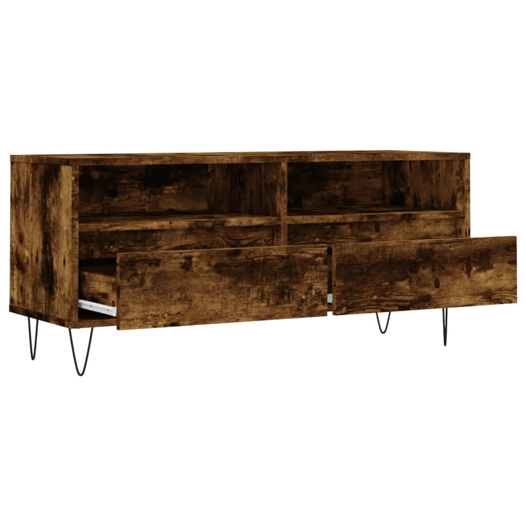 Tv-meubel 100x34,5x44,5 cm bewerkt hout eikenkleurig