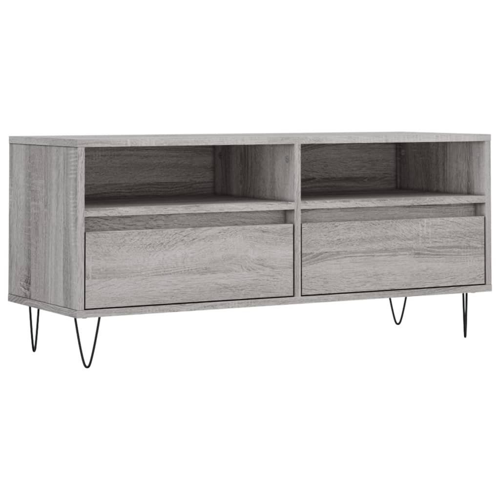 Tv-meubel 100x34,5x44,5 cm bewerkt hout eikenkleurig