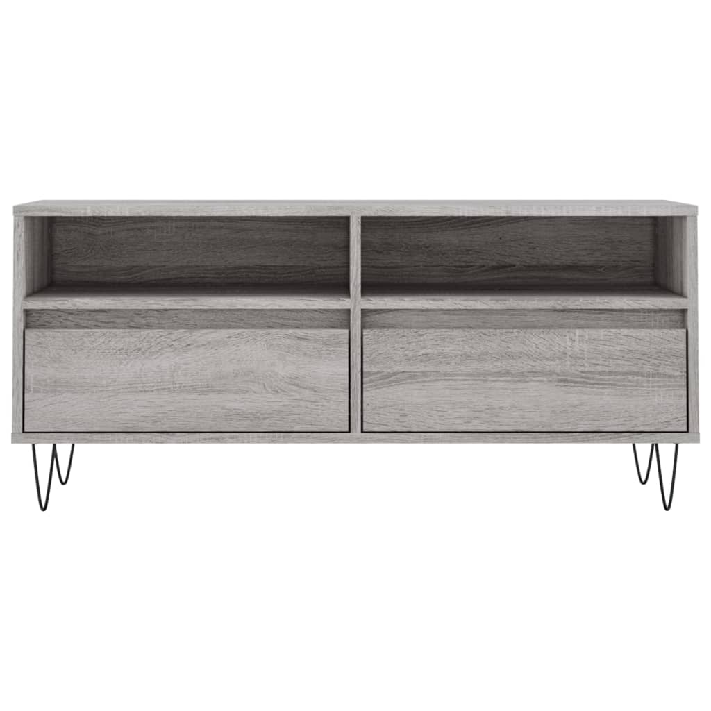 Tv-meubel 100x34,5x44,5 cm bewerkt hout eikenkleurig