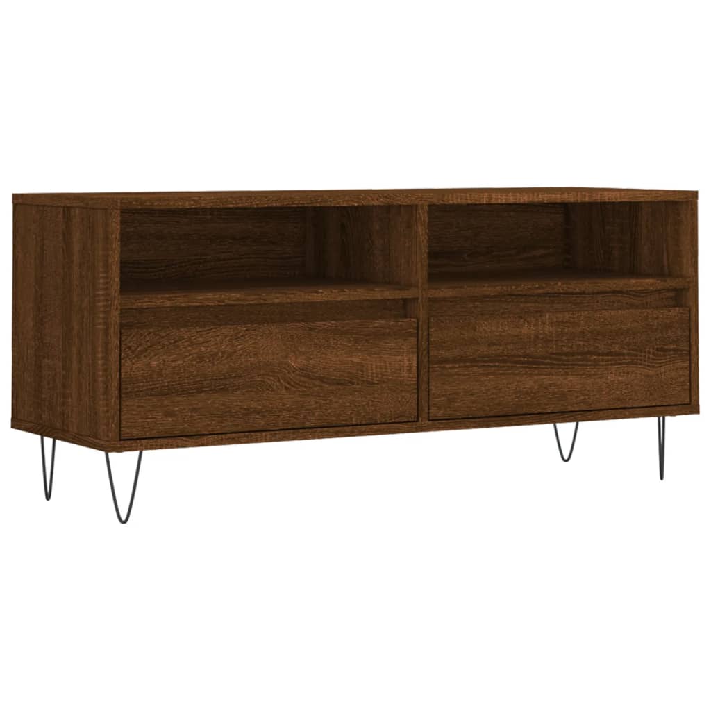 Tv-meubel 100x34,5x44,5 cm bewerkt hout eikenkleurig