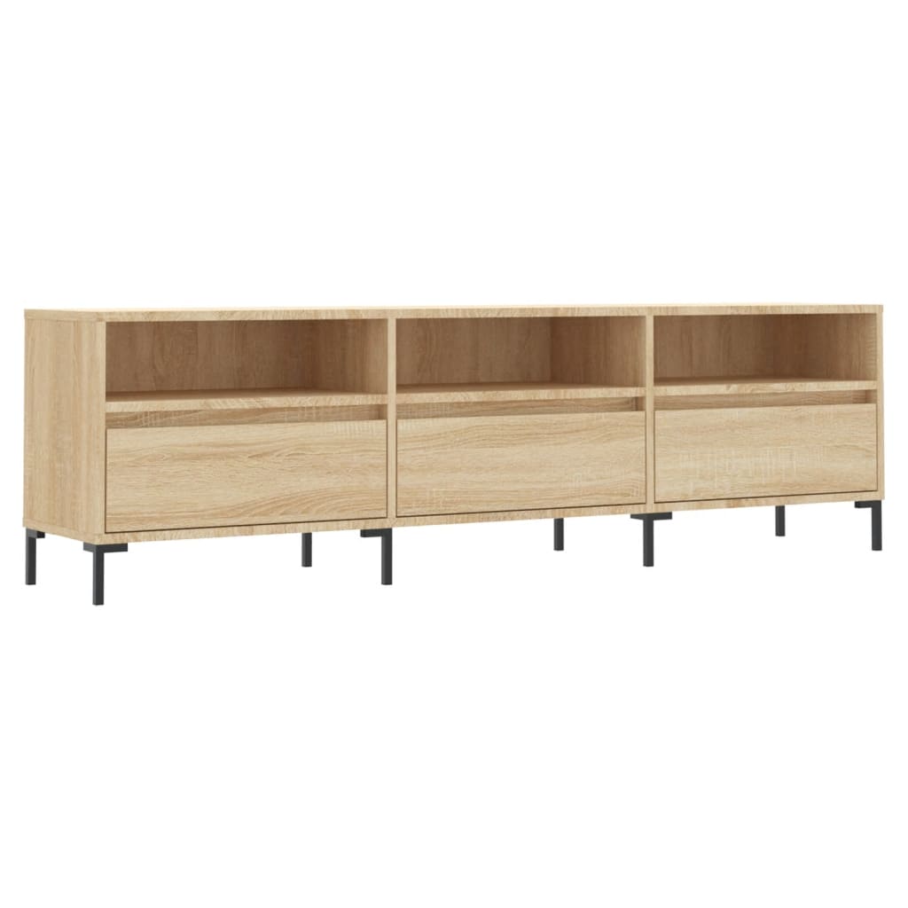 Tv-meubel 150x30x44,5 cm bewerkt hout artisanaal eikenkleur