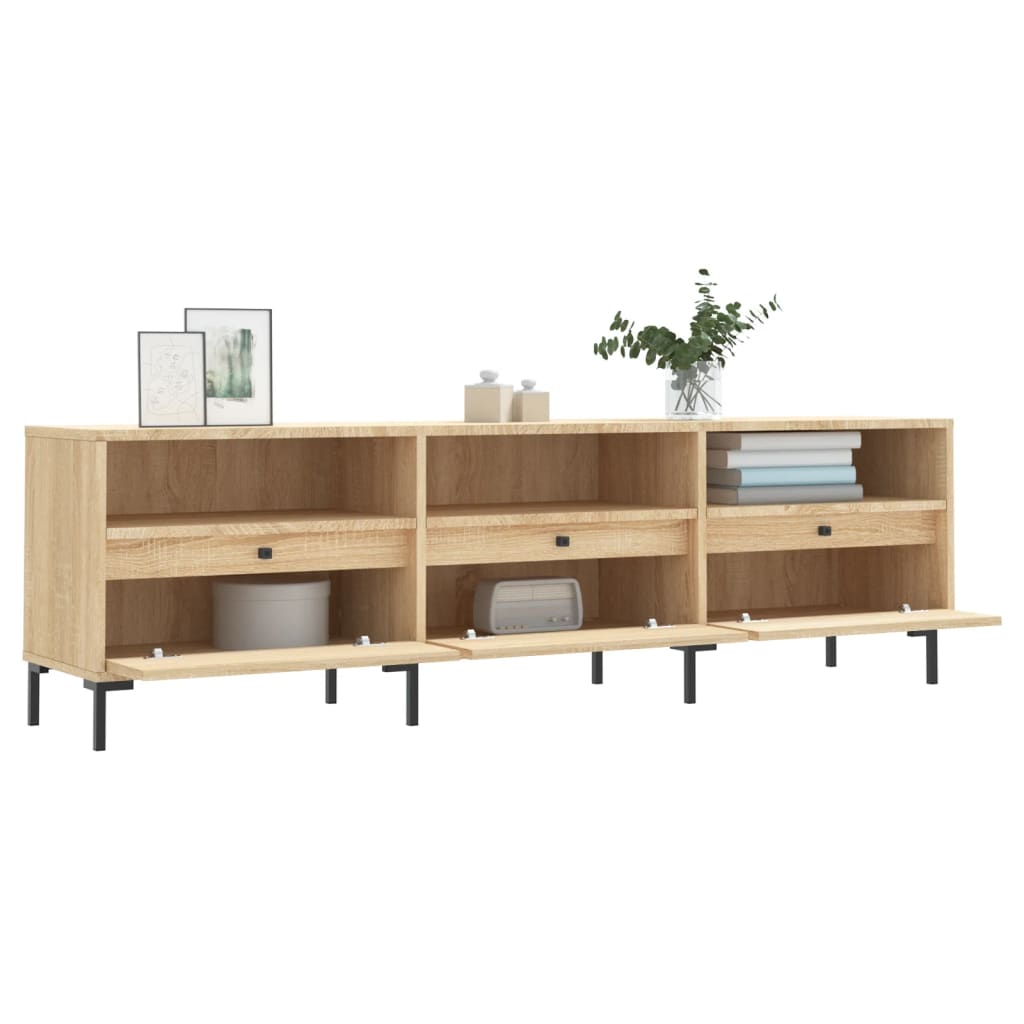 Tv-meubel 150x30x44,5 cm bewerkt hout artisanaal eikenkleur