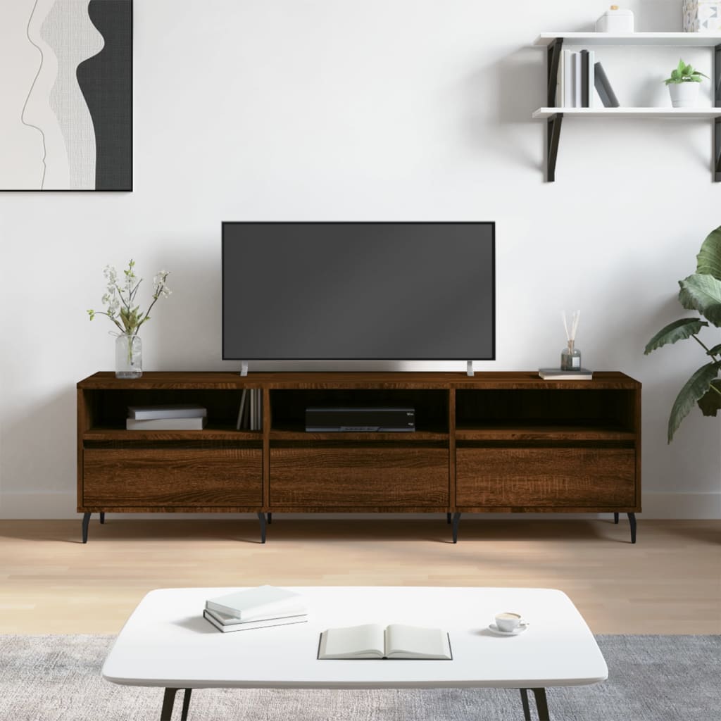 Tv-meubel 150x30x44,5 cm bewerkt hout oud houtkleurig