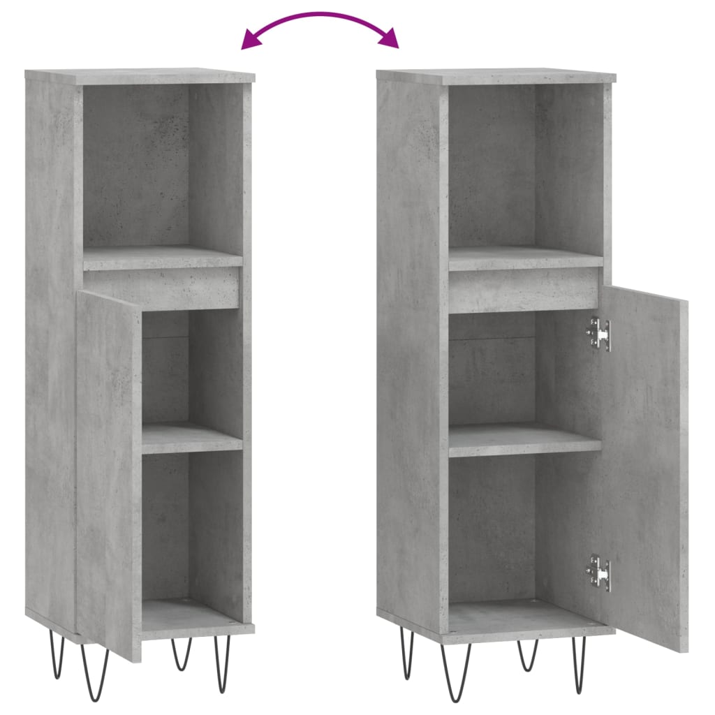 Badkamerkast 30x30x100 cm bewerkt hout