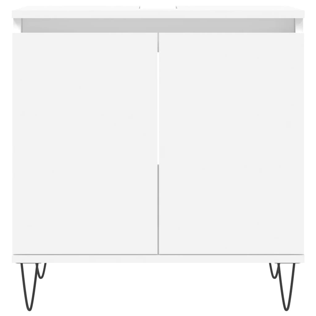 Badkamerkast 58x33x60 cm bewerkt hout bruin eikenkleur