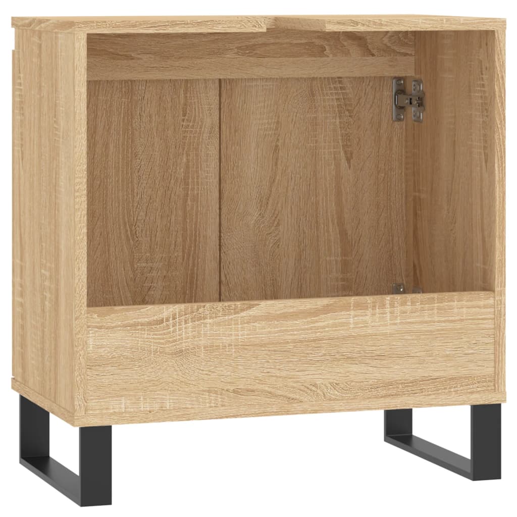 Badkamerkast 58x33x60 cm bewerkt hout eikenkleurig