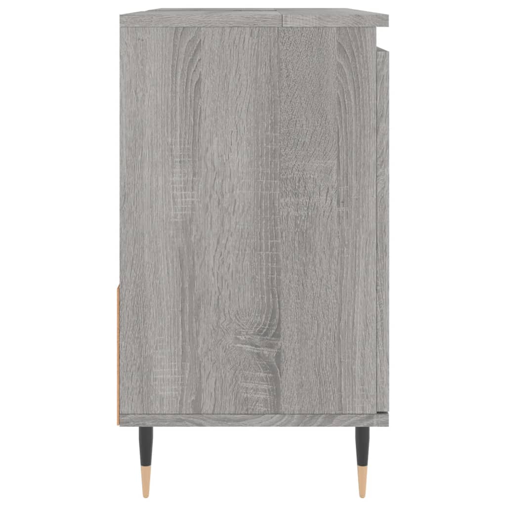 Badkamerkast 65x33x60 cm bewerkt hout bruin eikenkleur