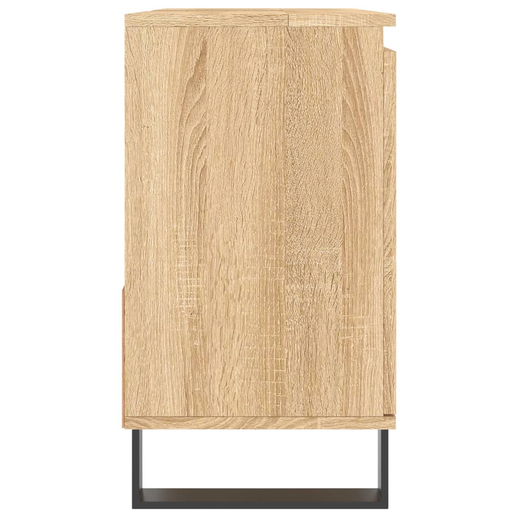 Badkamerkast 65x33x60 cm bewerkt hout bruin eikenkleur