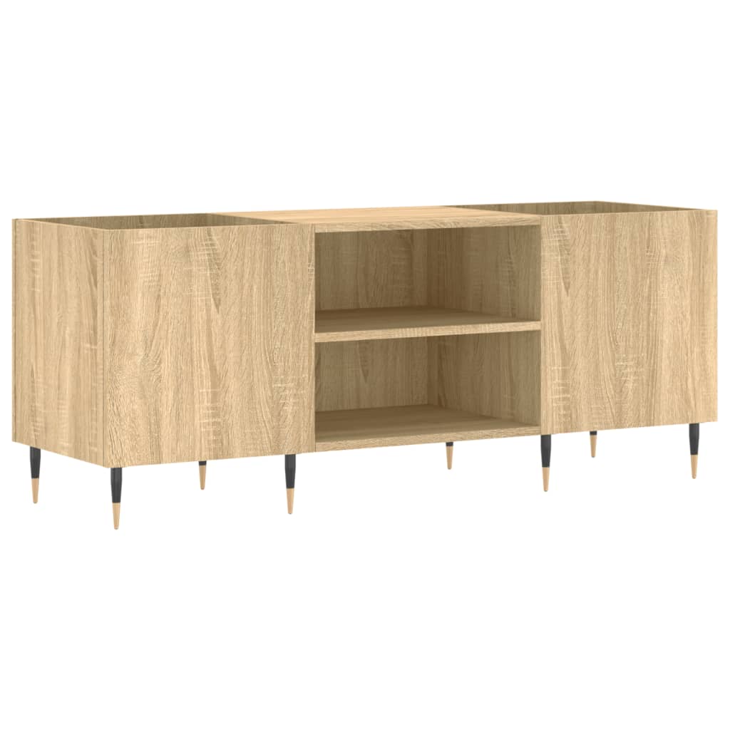 Platenkast 121x38x48 cm bewerkt hout