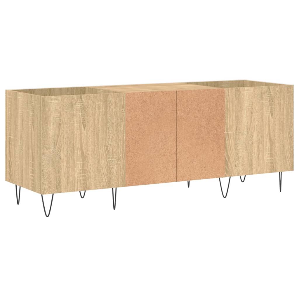 Platenkast 121x38x48 cm bewerkt hout eikenkleurig