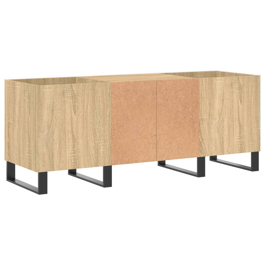 Platenkast 121x38x48 cm bewerkt hout eikenkleurig