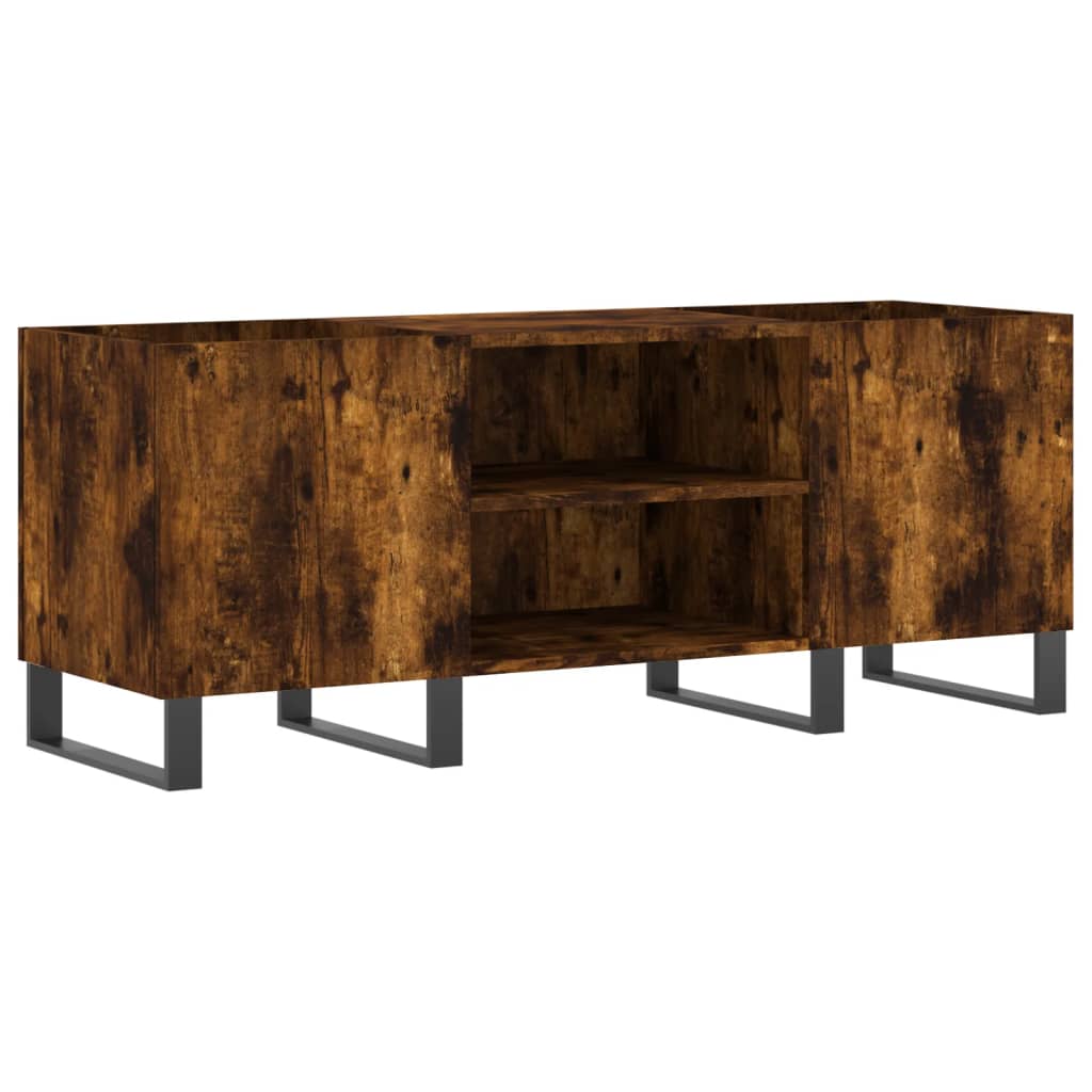 Platenkast 121x38x48 cm bewerkt hout eikenkleurig