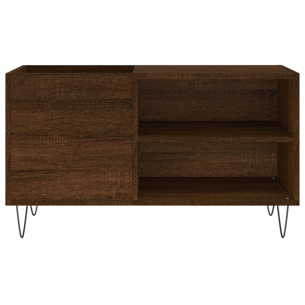 Platenkast 85x38x48 cm bewerkt hout hoogglans wit