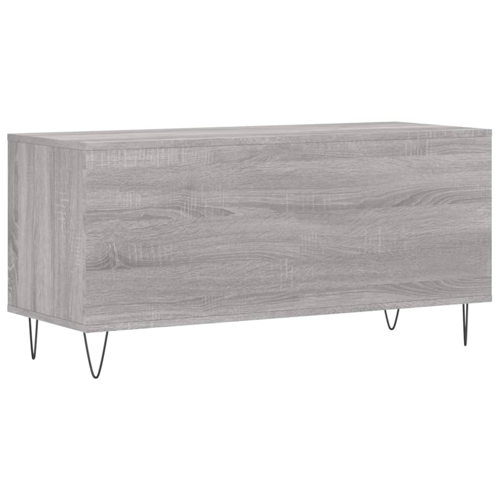 Platenkast 100x38x48 cm bewerkt hout eikenkleurig