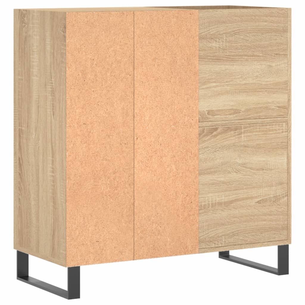 Platenkast 84,5x38x89 cm bewerkt hout eikenkleurig