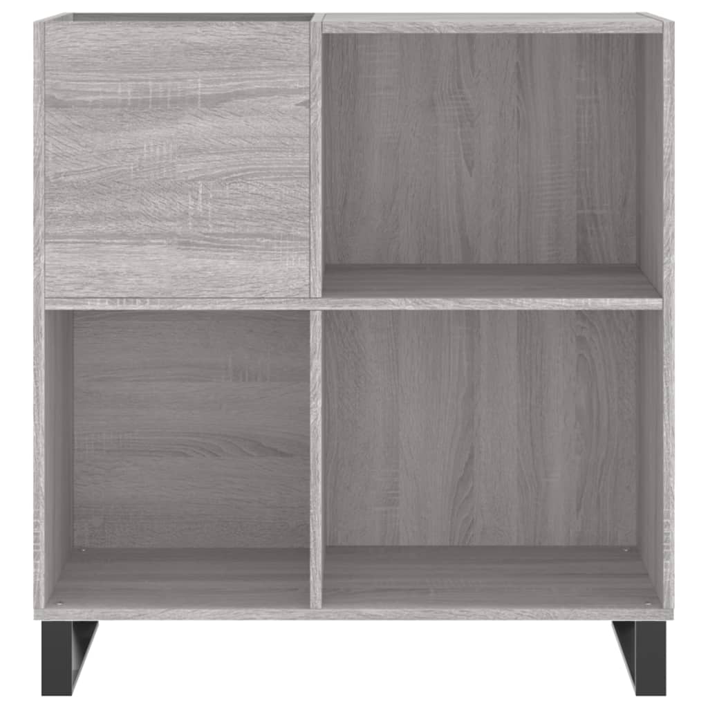 Platenkast 84,5x38x89 cm bewerkt hout eikenkleurig