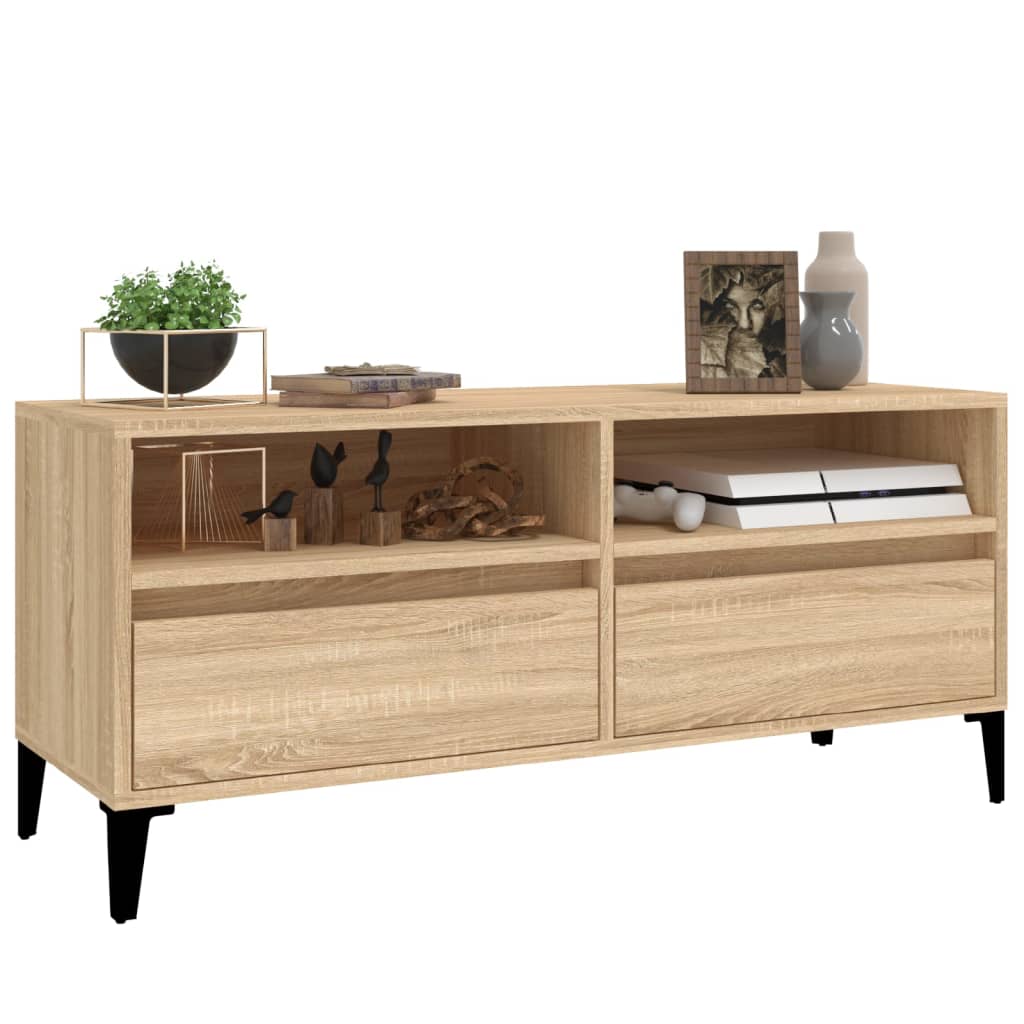 Tv-meubel 150x30x44,5 cm bewerkt hout eikenkleurig