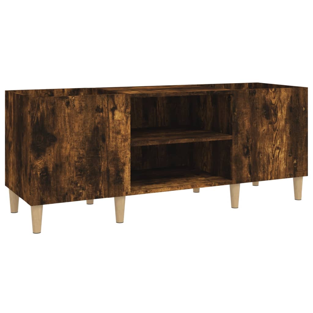 Platenkast 121x38x48 cm bewerkt hout bruin eikenkleur