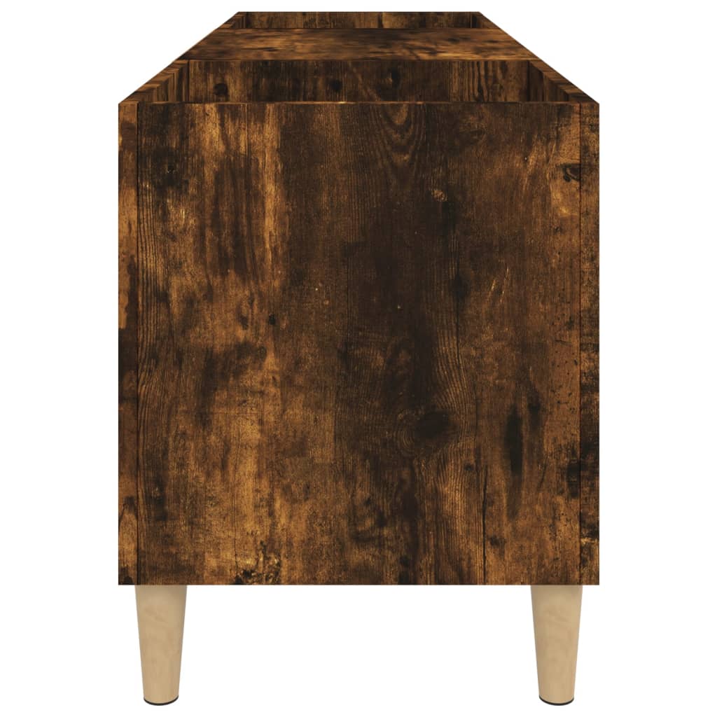 Platenkast 121x38x48 cm bewerkt hout bruin eikenkleur