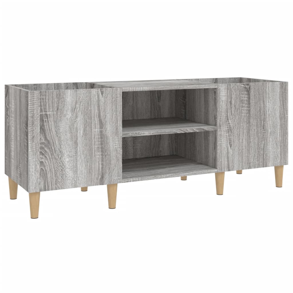 Platenkast 121x38x48 cm bewerkt hout bruin eikenkleur