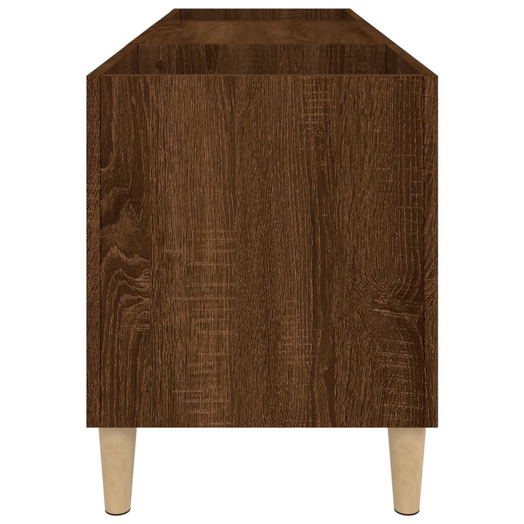 Platenkast 121x38x48 cm bewerkt hout bruin eikenkleur