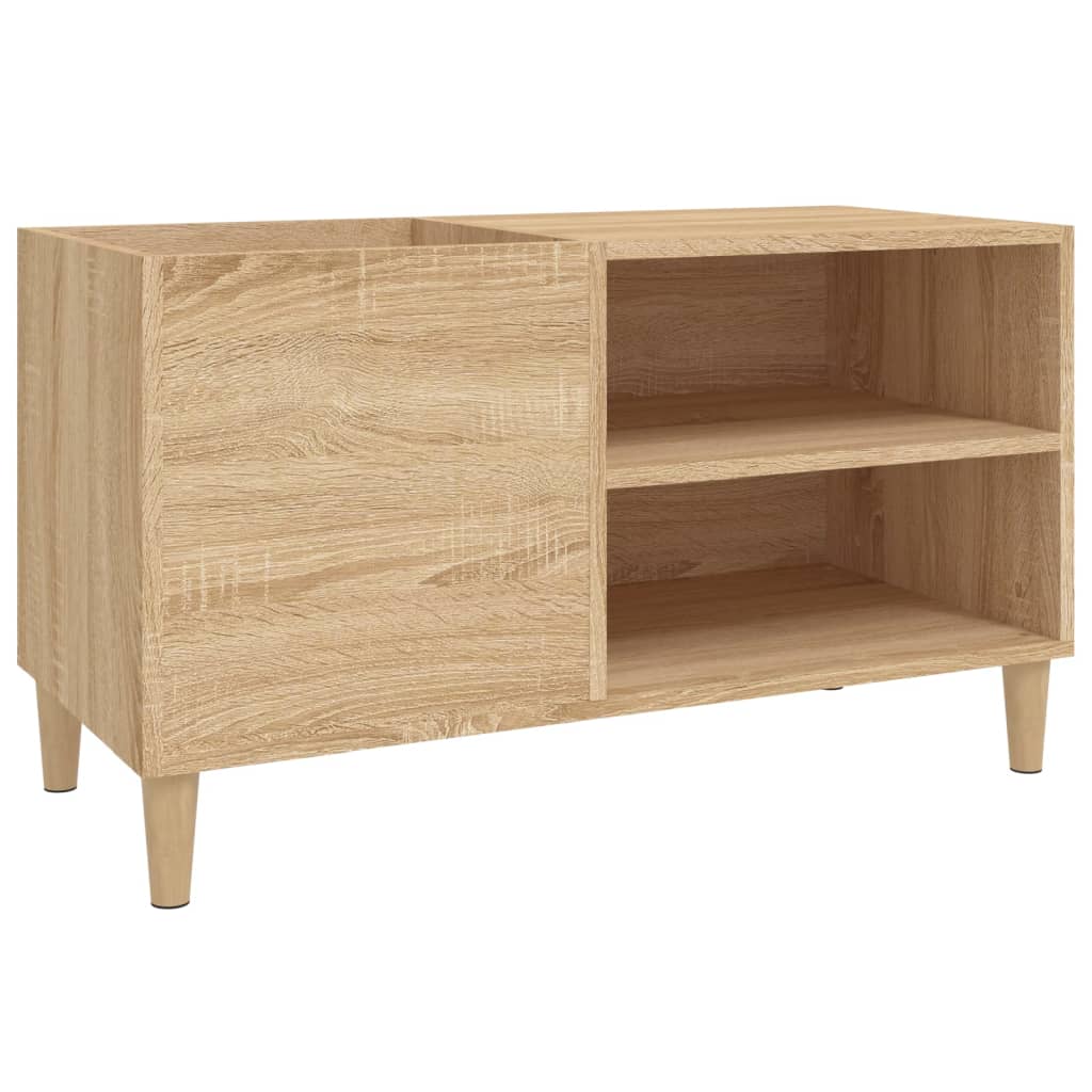 Platenkast 121x38x48 cm bewerkt hout eikenkleurig