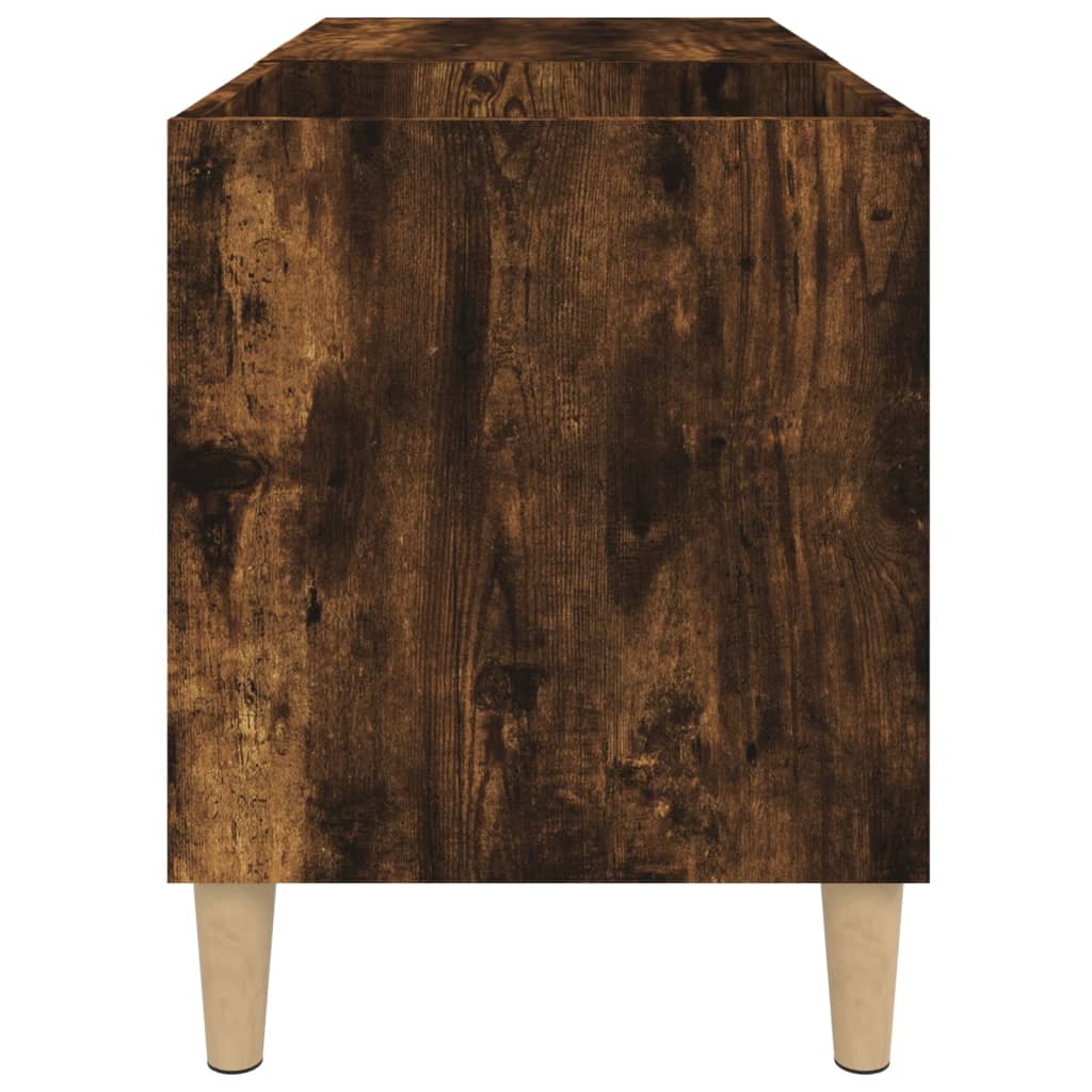 Platenkast 121x38x48 cm bewerkt hout eikenkleurig