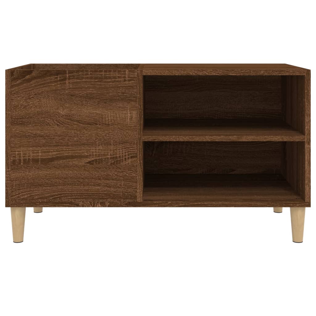 Platenkast 121x38x48 cm bewerkt hout eikenkleurig