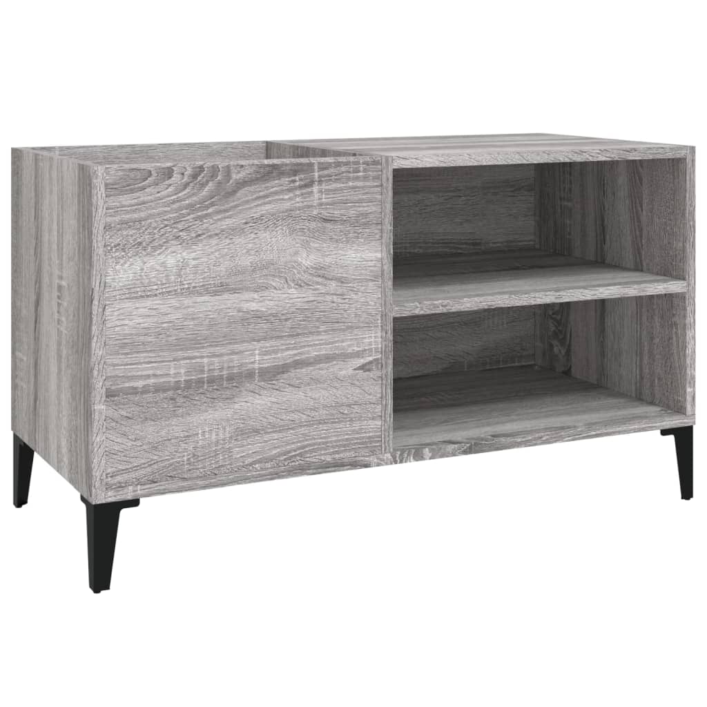 Platenkast 121x38x48 cm bewerkt hout eikenkleurig