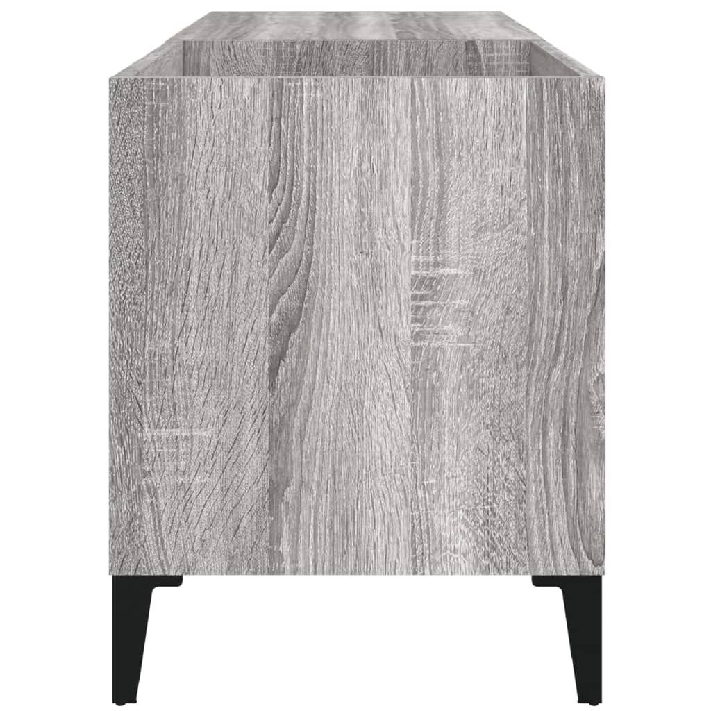 Platenkast 121x38x48 cm bewerkt hout eikenkleurig