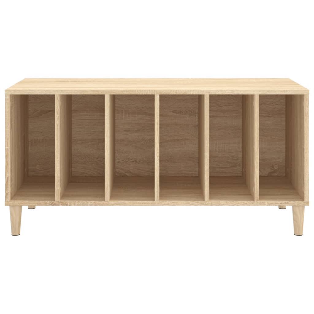 Platenkast 100x38x48 cm bewerkt hout eikenkleurig